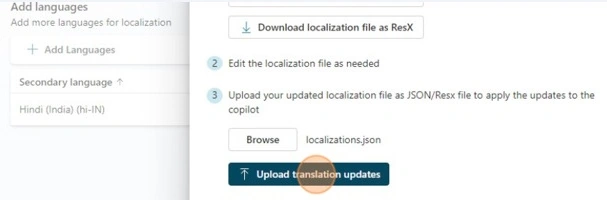 Upload translation