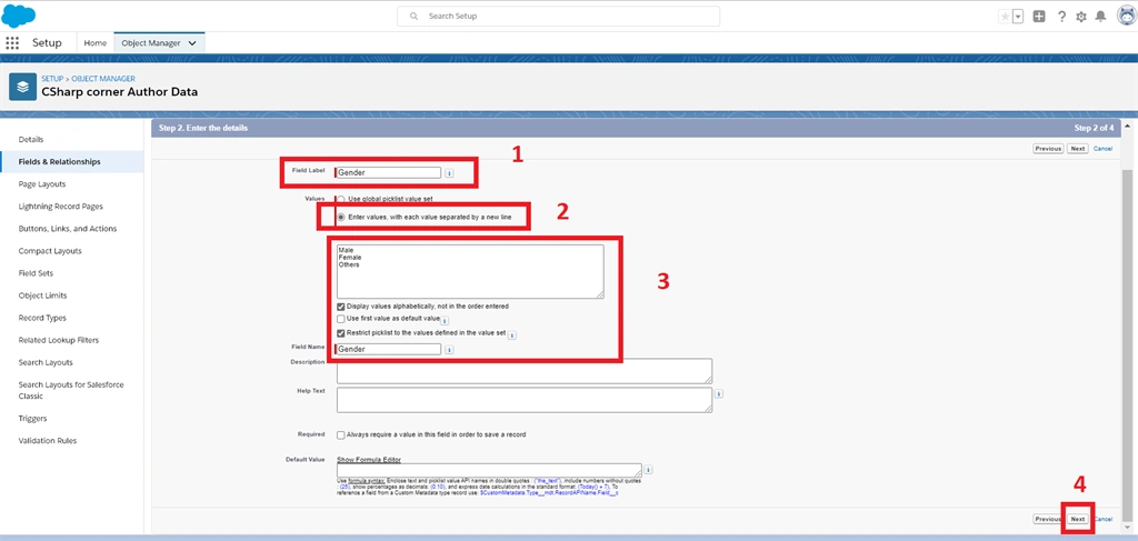 Creating A Picklist And Multiselect Picklist In Salesforce Object