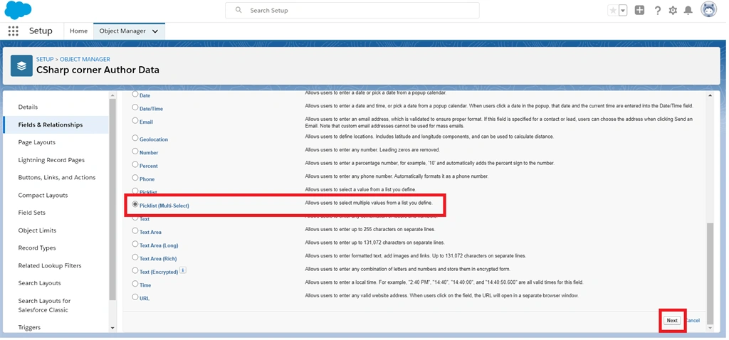 Creating A Picklist And Multiselect Picklist In Salesforce Object