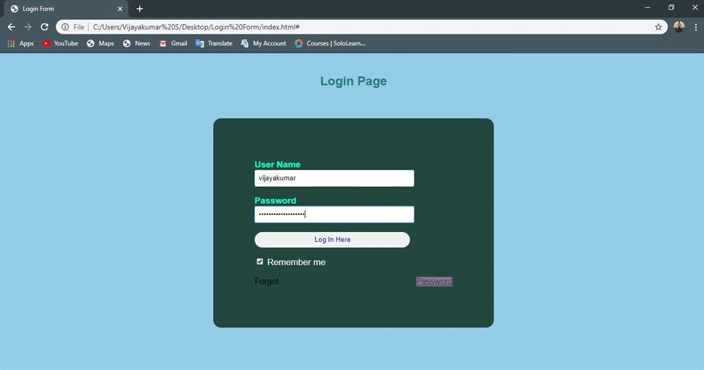 How To Create A Simple Login Page Using HTML And CSS