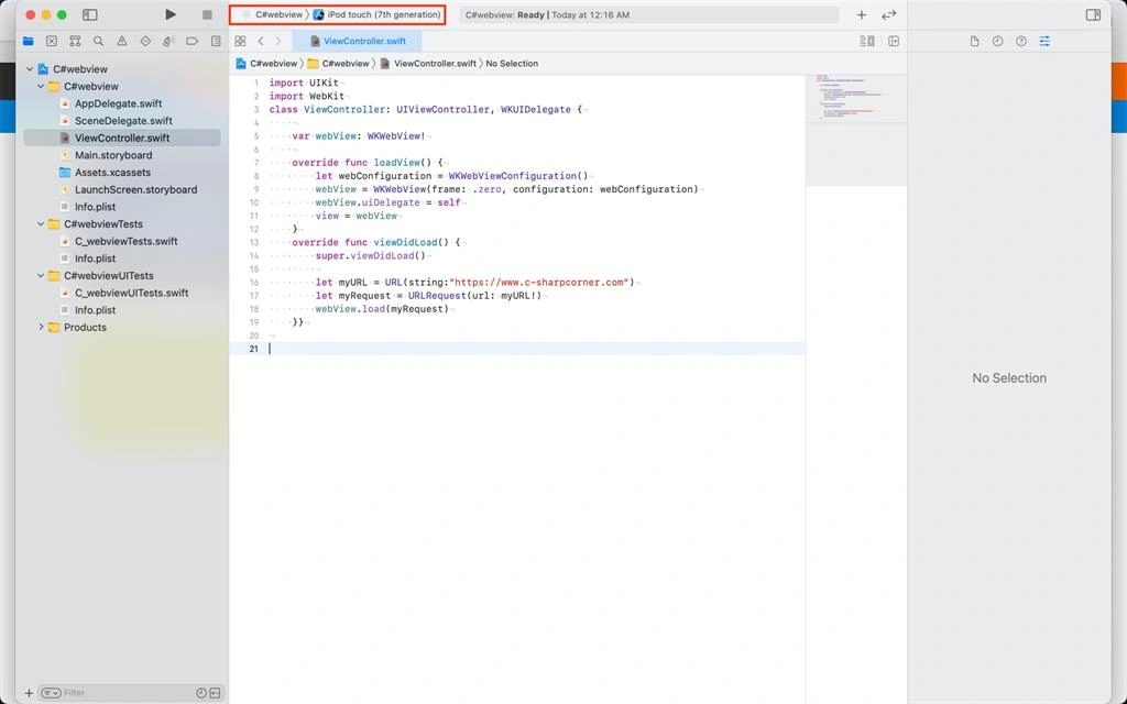 Creating A Simple Web View App For iOS