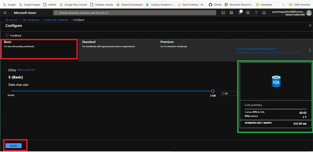 Creating A SQL Database In Azure Cloud
