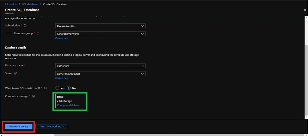 Creating A SQL Database In Azure Cloud