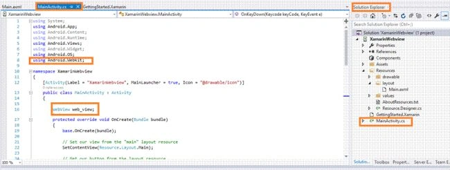 Web View Control in Xamarin