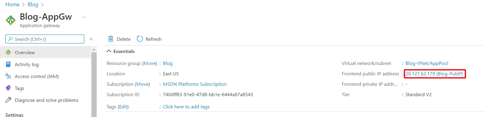 Create an application gateway