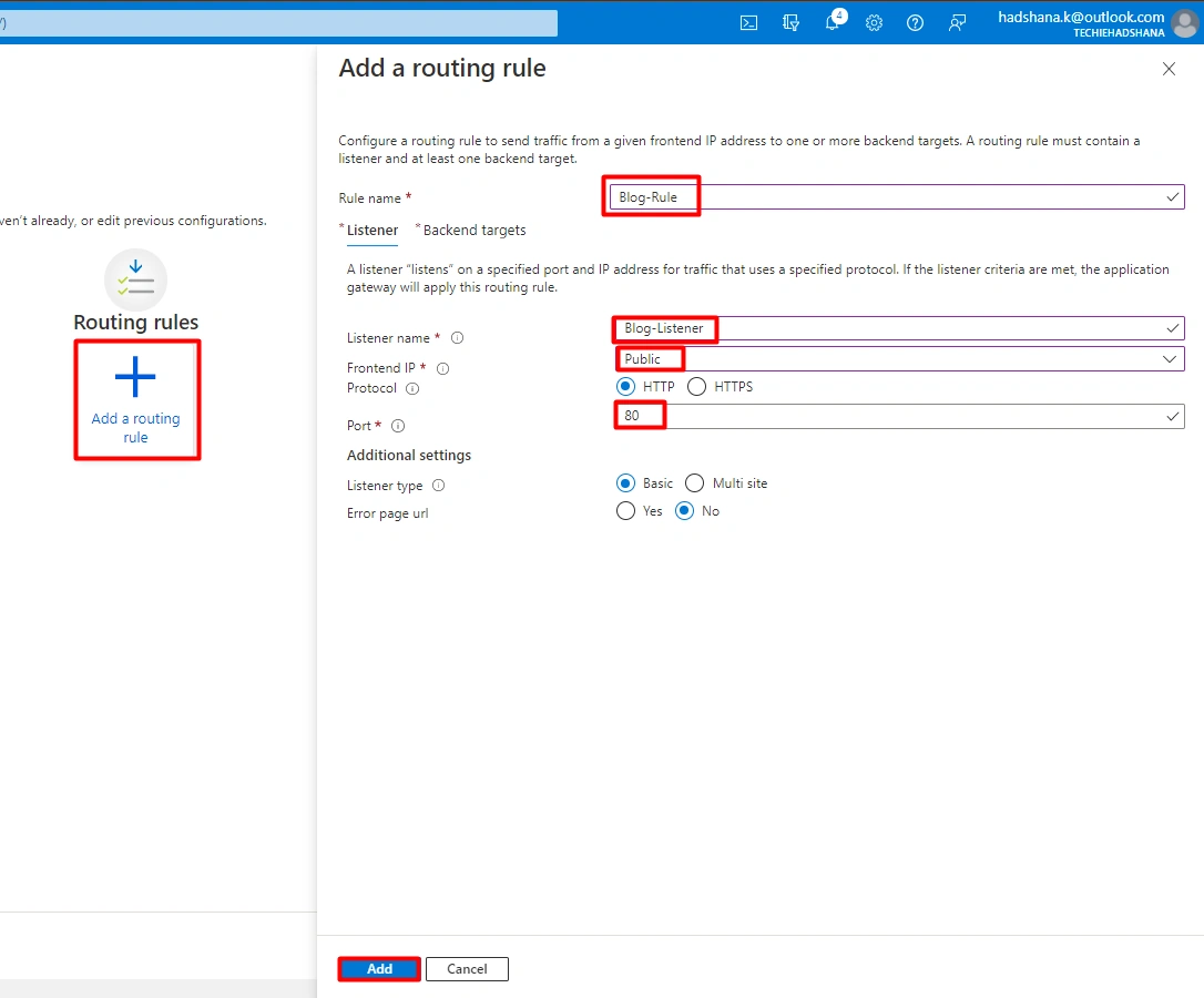 Create an application gateway