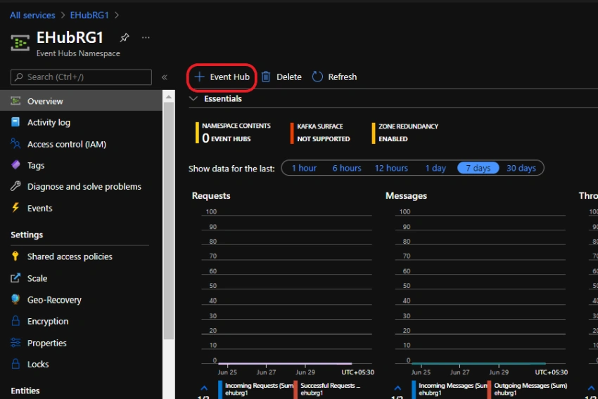 Creating an Azure Event Hub