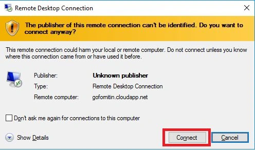 Click on to Connect