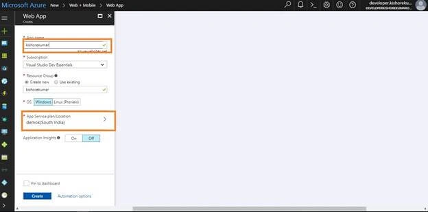 Azure webApps