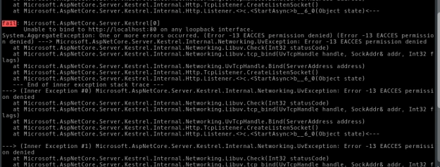 Unable to bind to the URL given, error message