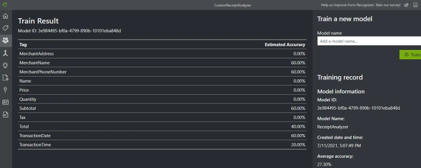Creating and Training Custom ML Model to Read Sales Receipts Using AI-Powered Azure Form Recognizer