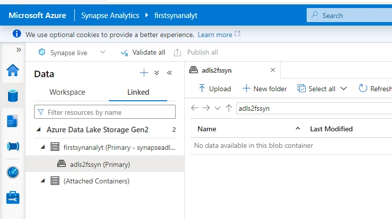 Creating Apache Synapse Analytics Workspace