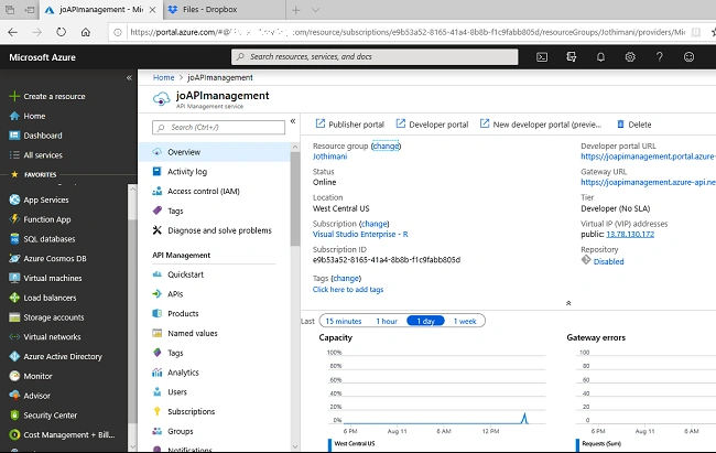Creating Azure API Management Instance Service