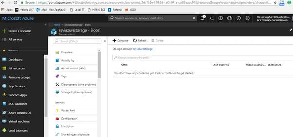 Creating Azure Blobs using ASP.NET Core C# Console Application