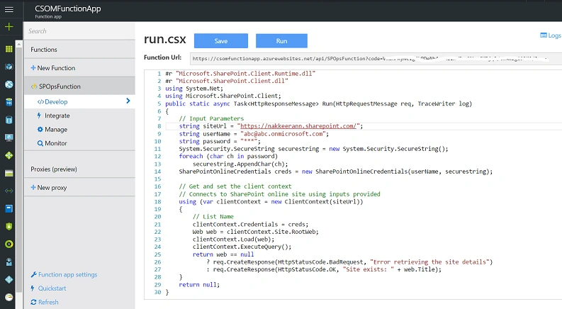 CSOM code