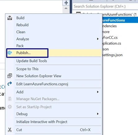 Creating Azure Functions In Visual Studio 2017 - HTTP Triggered Azure Functions