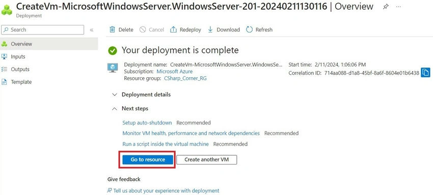 Create VM-Microsoft-