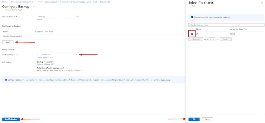 Creating Backups using Recovery Services Vaults