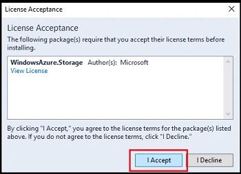 Creating Blob Storage Using Visual Studio