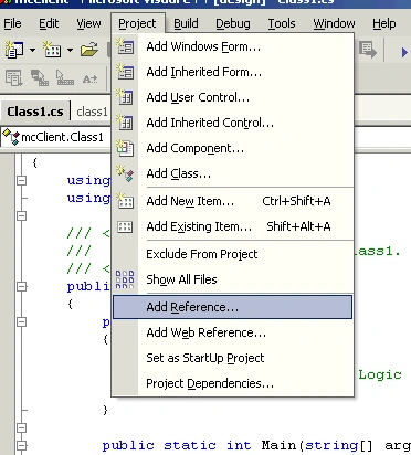 add reference in c#
