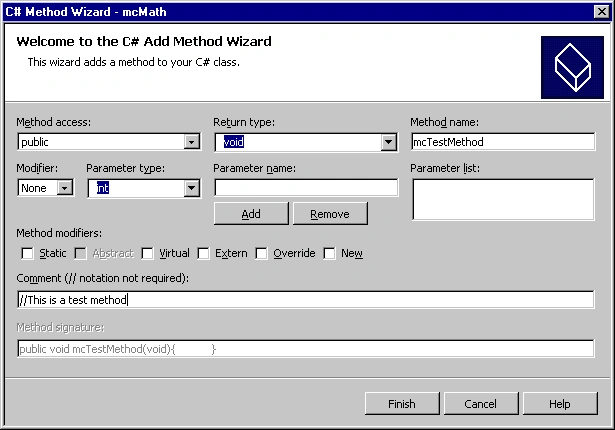 C# Method Wizard