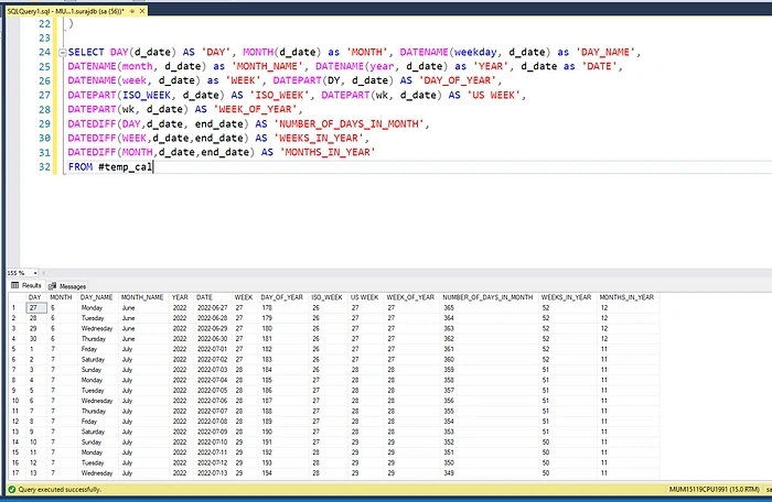 SQL Server Temporary Table