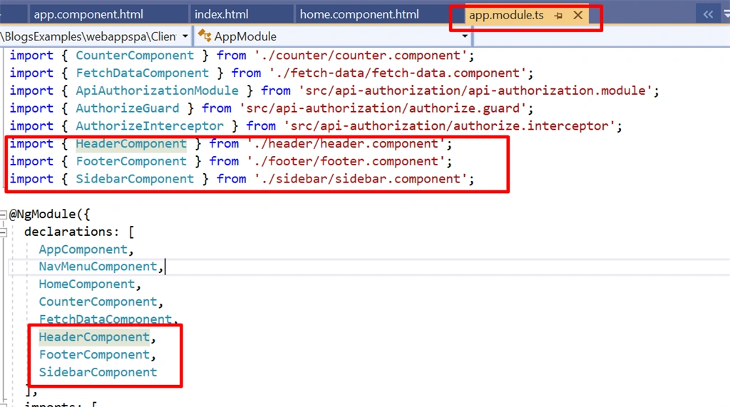 Creating Components And Applying Template In Angular .NET Core