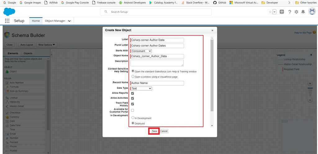 Creating Custom Objects And Custom Fields Using Schema Builder