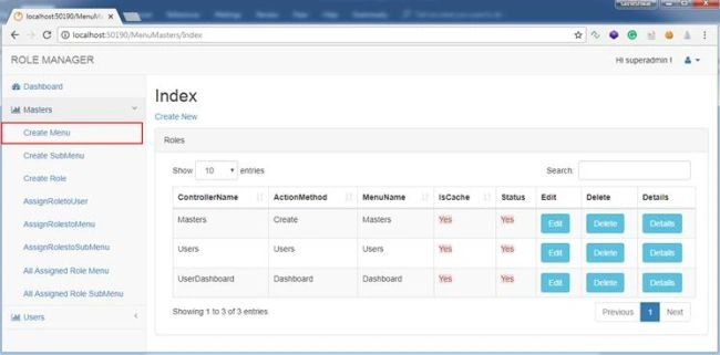 Create Menu