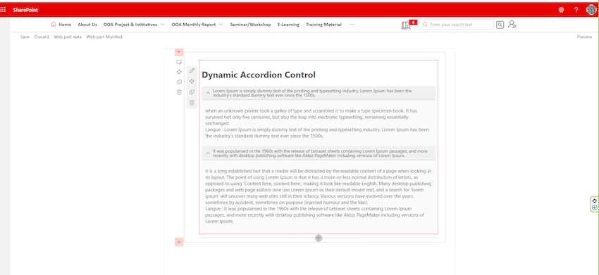 Dynamic Accordion control using pnp SPFx controls react