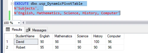 dynamic stored procedure