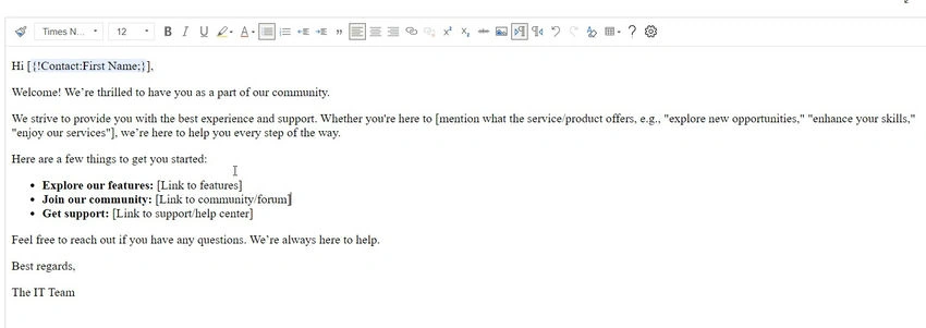 Formatting toolbar