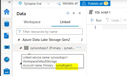 Creating External DataSource in Azure Synapse Analytics