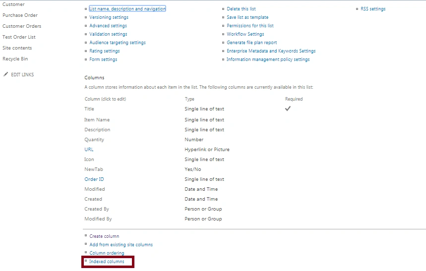 Steps To Create Indexed Column In SharePoint