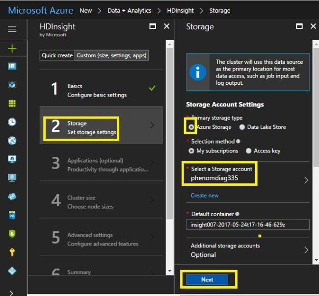 HDInsight Settings