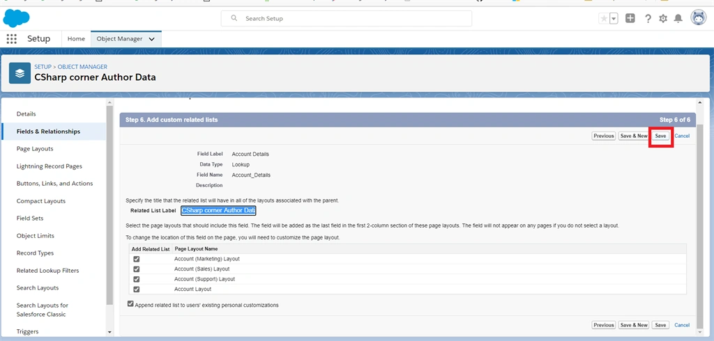 Creating Look-Up Realitionship Between Two Fields In Salesforce Object
