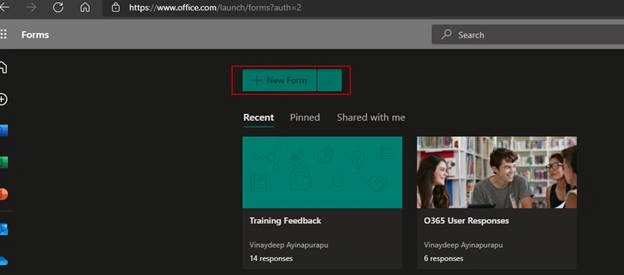 Creating MS Form With All Supported Data Types