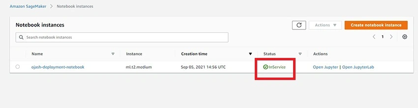 Creating Notebook Instance in Amazon SageMaker