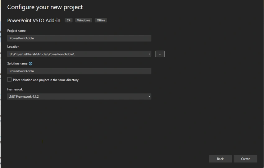 Creating PowerPoint Add-in using VSTO