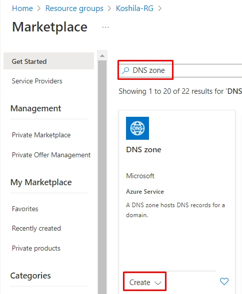 Creating Public DNS Zone in Azure