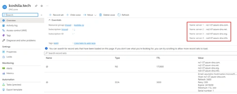 Creating Public DNS Zone in Azure