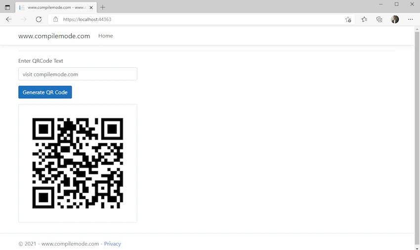 QR Code In ASP.NET Core