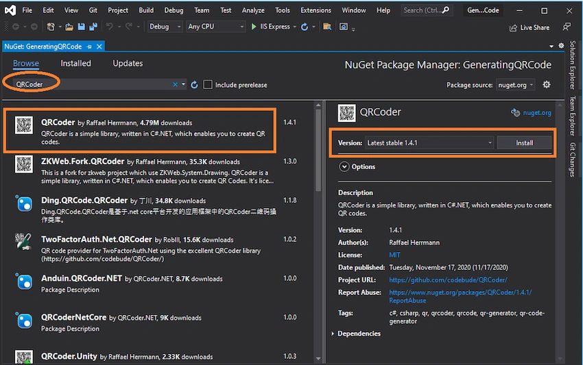 QR Code In ASP.NET Core