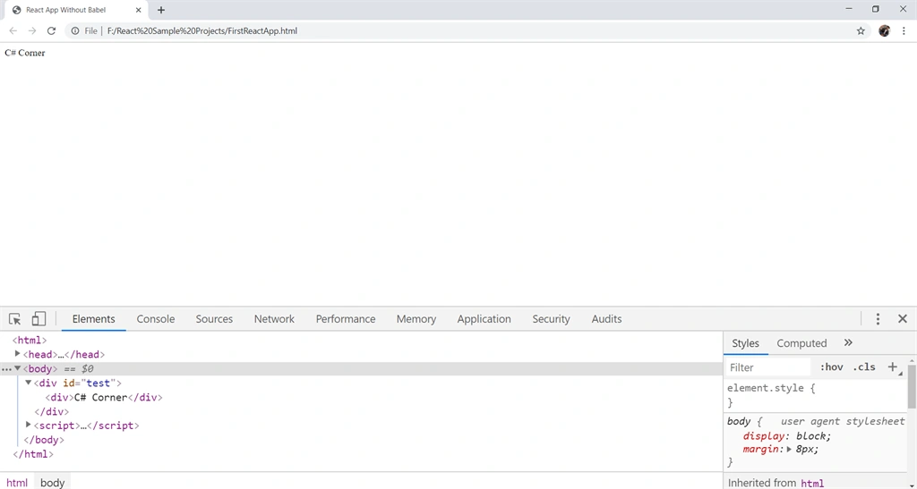Creating React Component Without Babel
