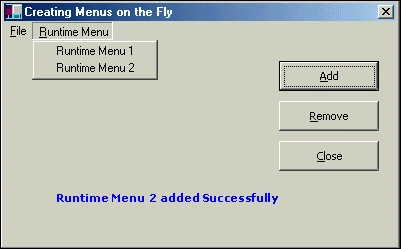 runtime menu in c#