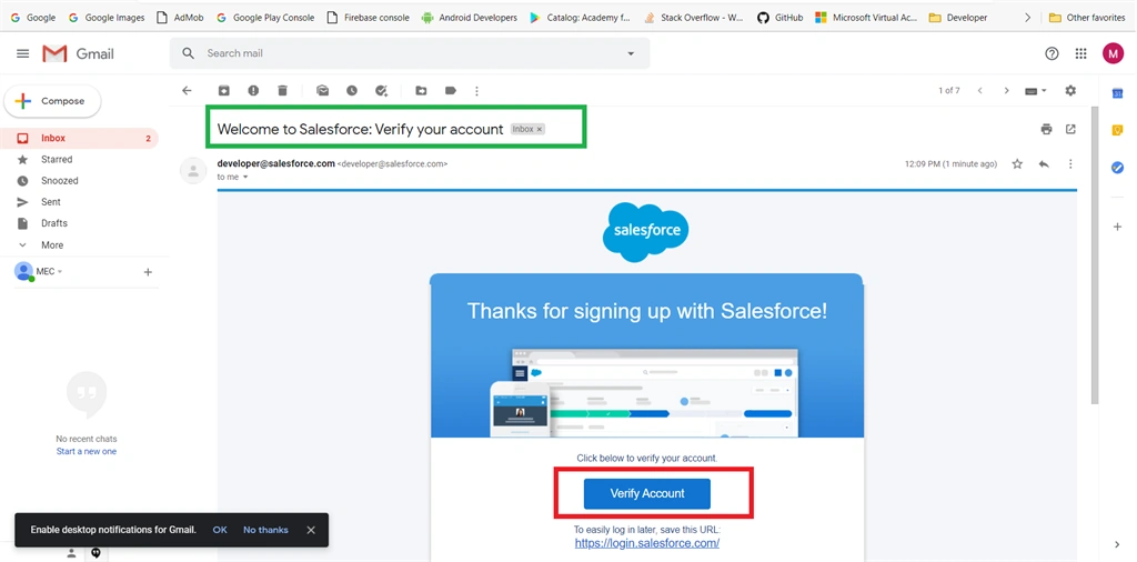 Creating Salesforce Developer Edition Account And Connect With Trailhead Org