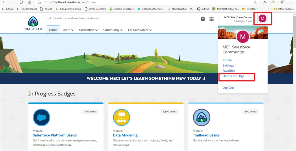 Creating Salesforce Developer Edition Account And Connect With Trailhead Org