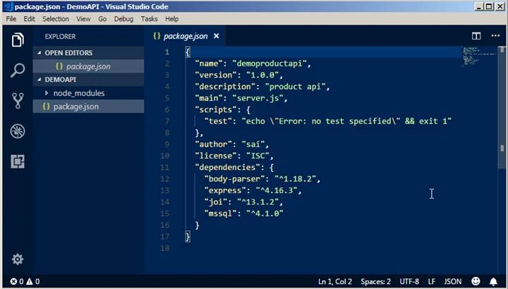 Simple API in Node js