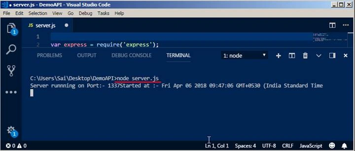 Simple API in Node js