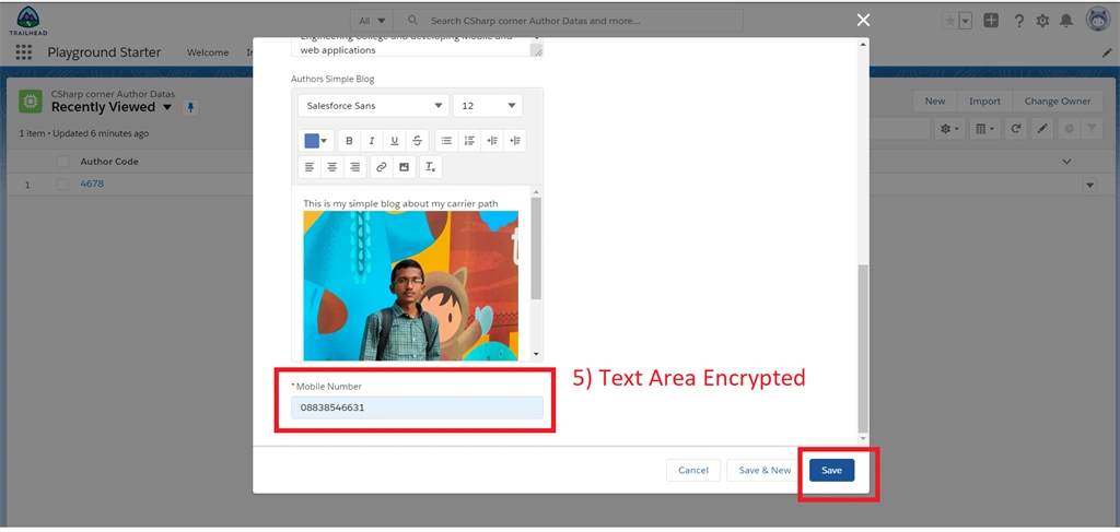 Creating Text And Text Area Field Data Types In Salesforce Object